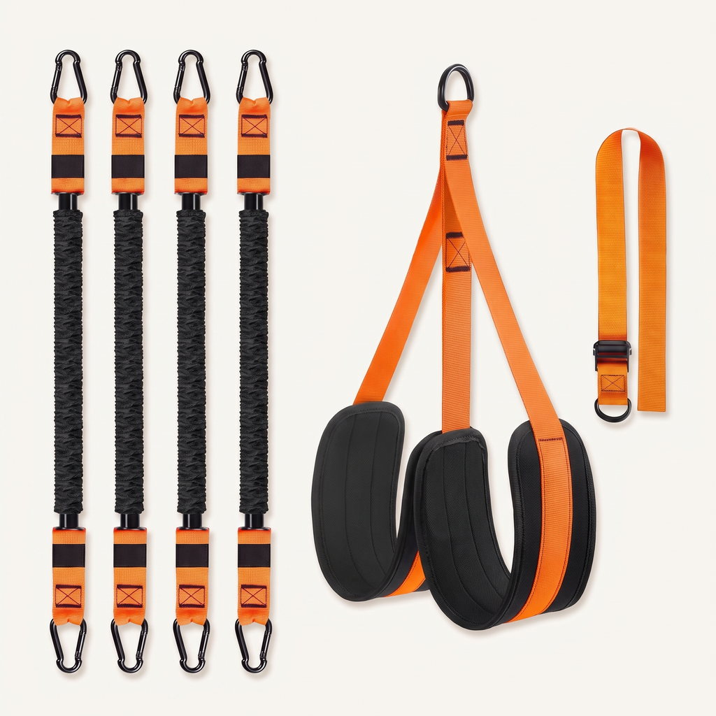 Kit Aerobands : 4 bandes d'assistance tressées, repose-pied rembourré et sangle d'ancrage